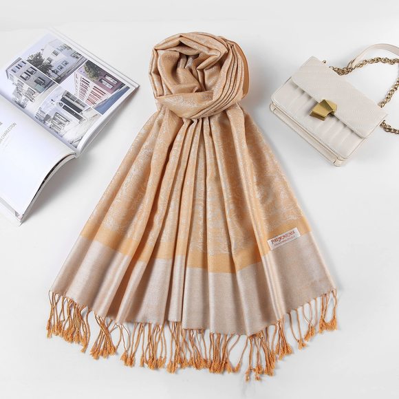 Paisley Scarf Shawl Jacquard Wrap Stole Two Tones Vintage Soft Lightweight🫵 - Picture 2 of 8